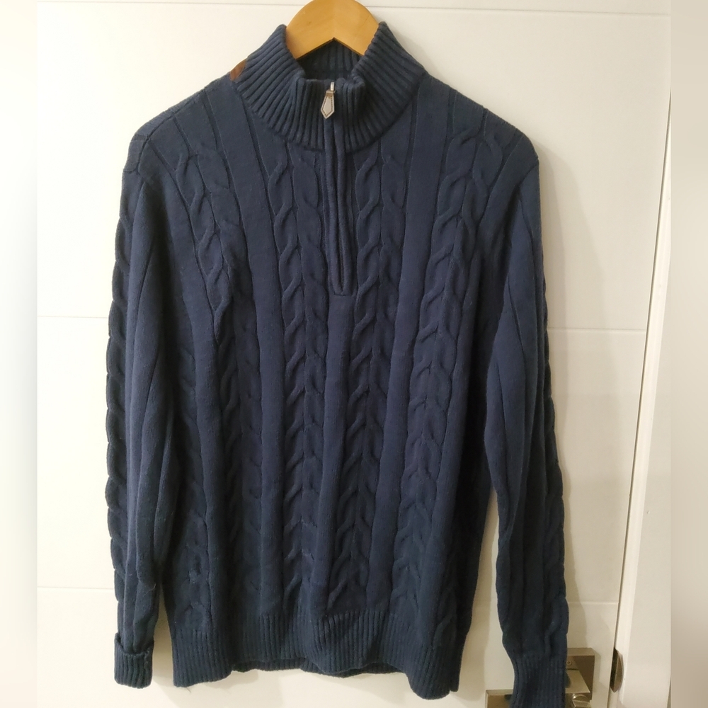 Navy Cable Knit Men's Sweater